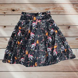 Empire Christmas Swing Skirt with Pockets
