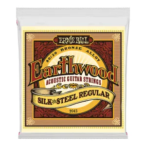 Ernie Ball Earthwood Silk and Steel Regular 80/20 Bronze Acoustic Guitar String, 13-56 Gauge