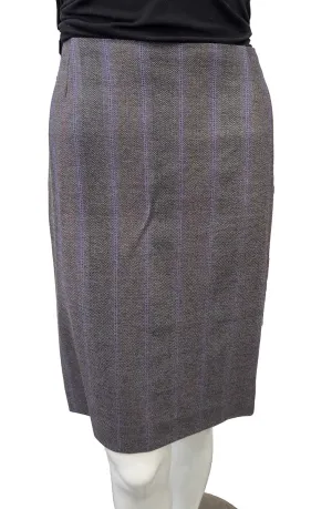Escada Size 40 Grey/Purple Wool & Silk Skirt