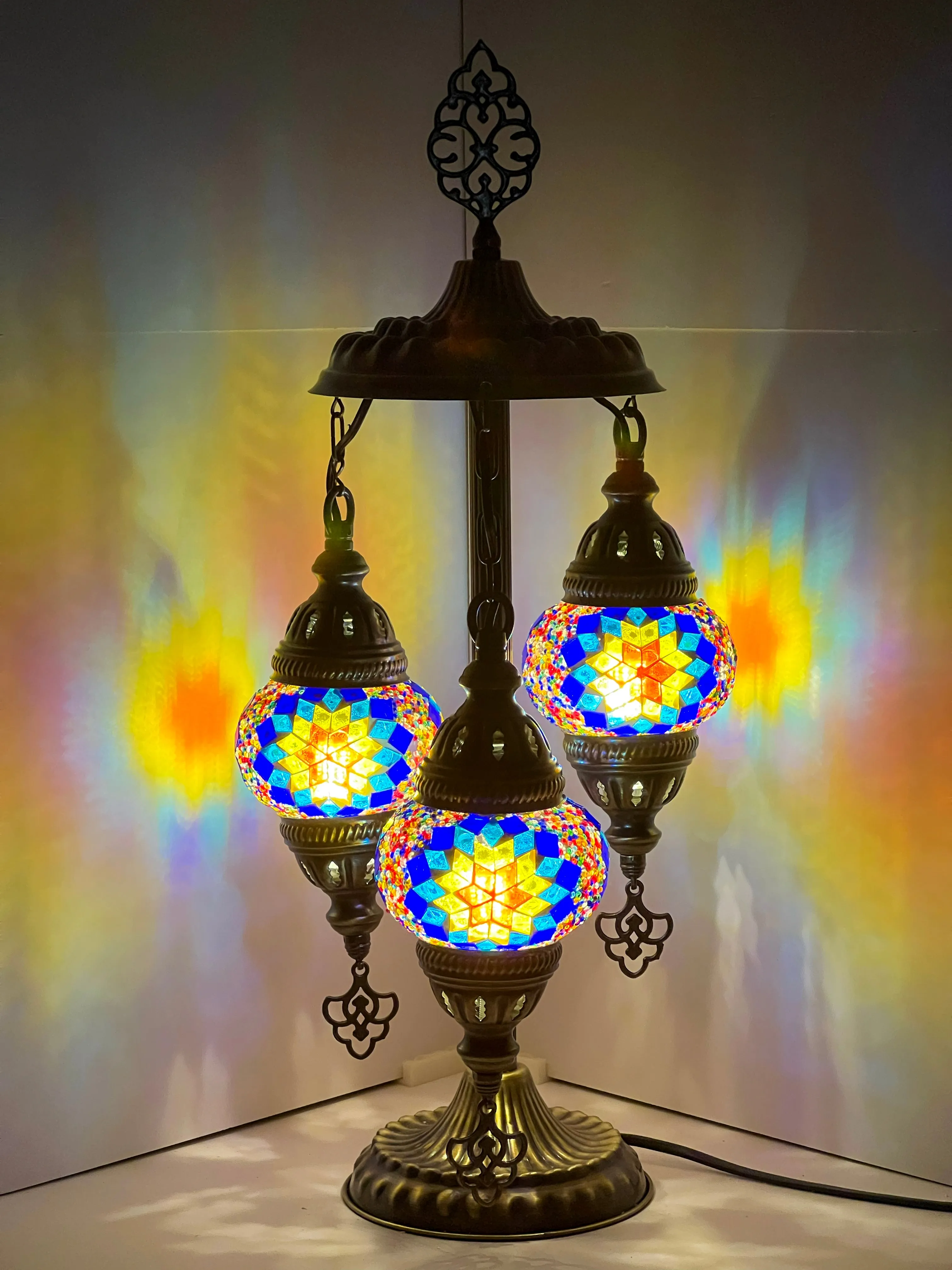 Eudora Boho Handcrafted 3 Tiered Mosaic Table Lamp