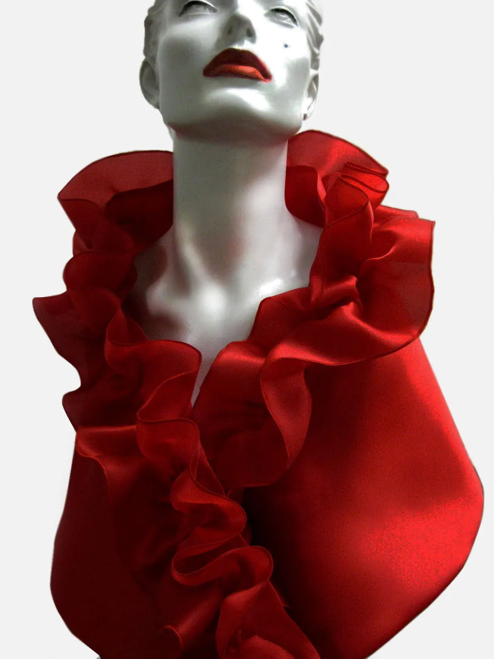 Evening Wrap with Rouched Collar