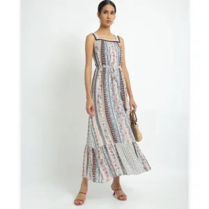 Fig Clothing Boho Cottagecore Prairie Floral Crochet Patchwork Maxi Dress XS