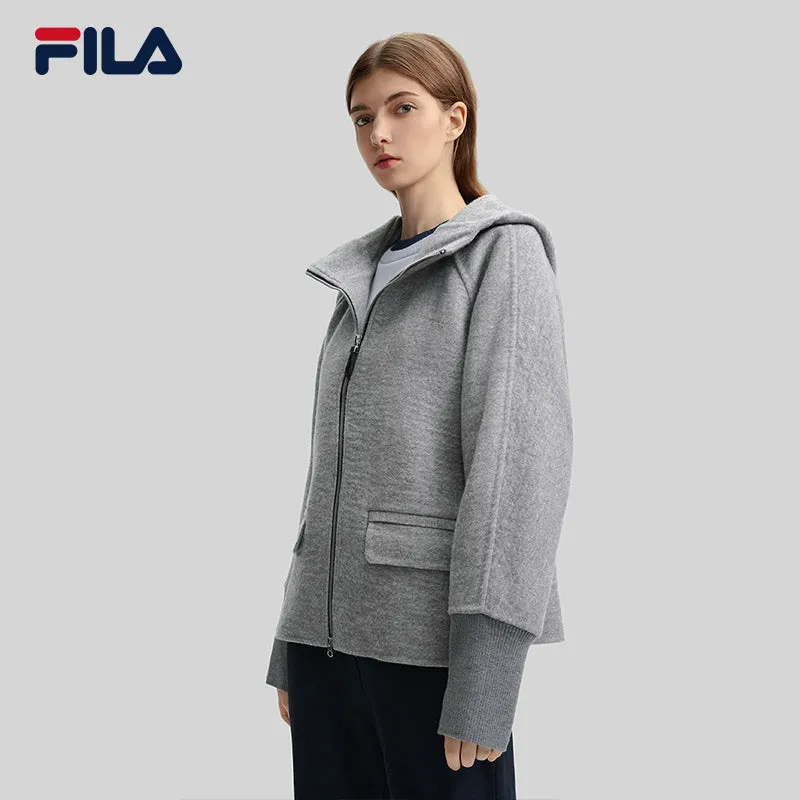 FILA CORE LIFESTYLE EMERALD GEOMETRIC SNOW Women Woolen Sweater (Grey)
