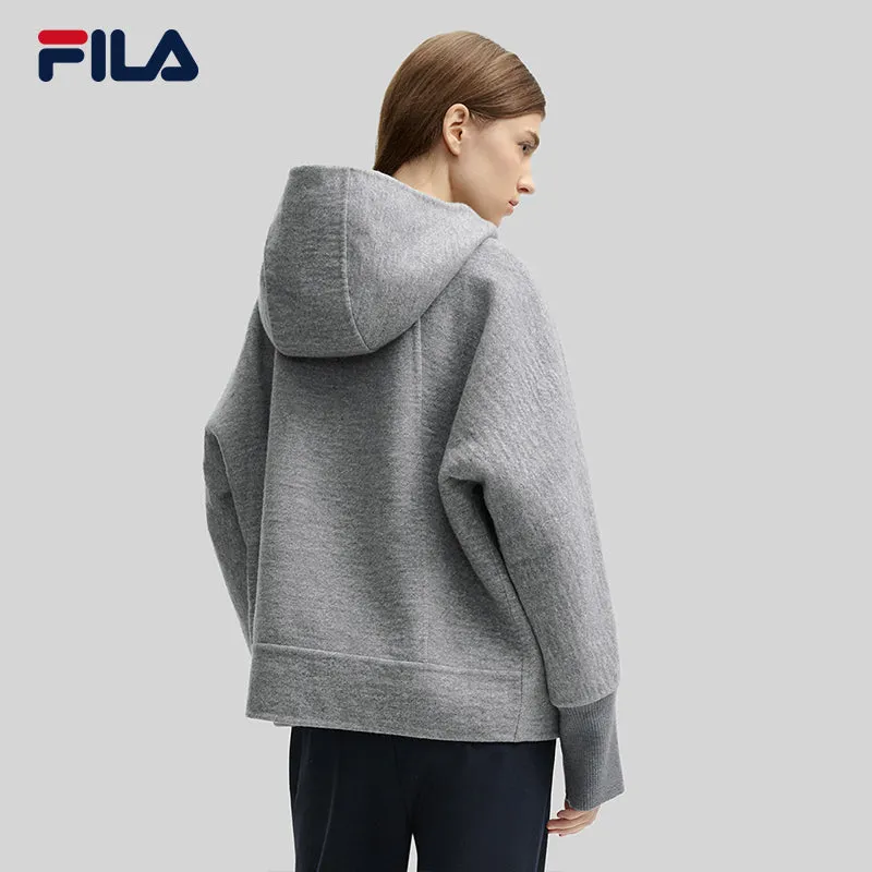 FILA CORE LIFESTYLE EMERALD GEOMETRIC SNOW Women Woolen Sweater (Grey)