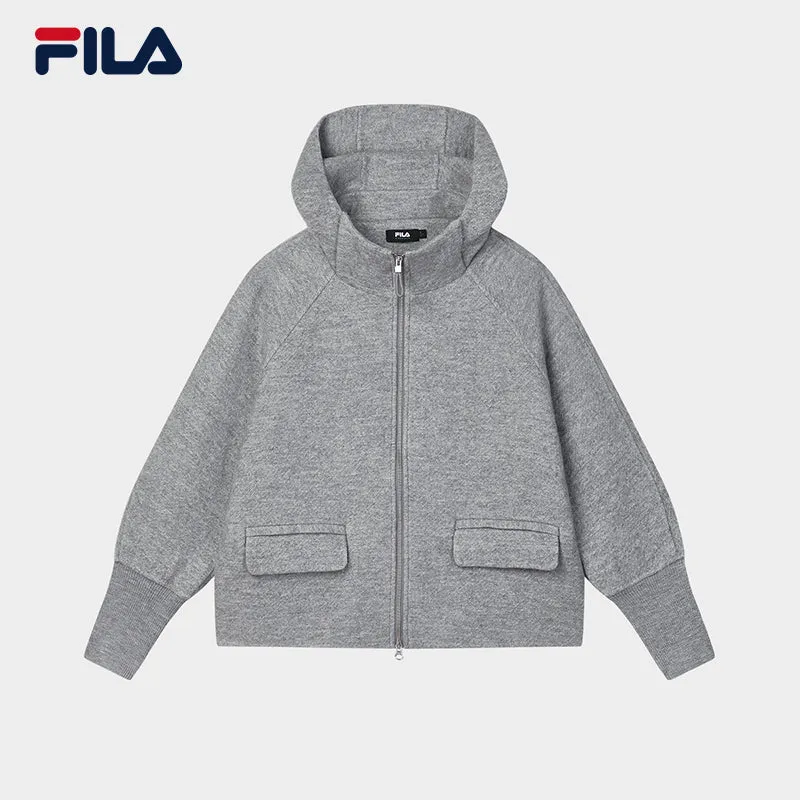 FILA CORE LIFESTYLE EMERALD GEOMETRIC SNOW Women Woolen Sweater (Grey)