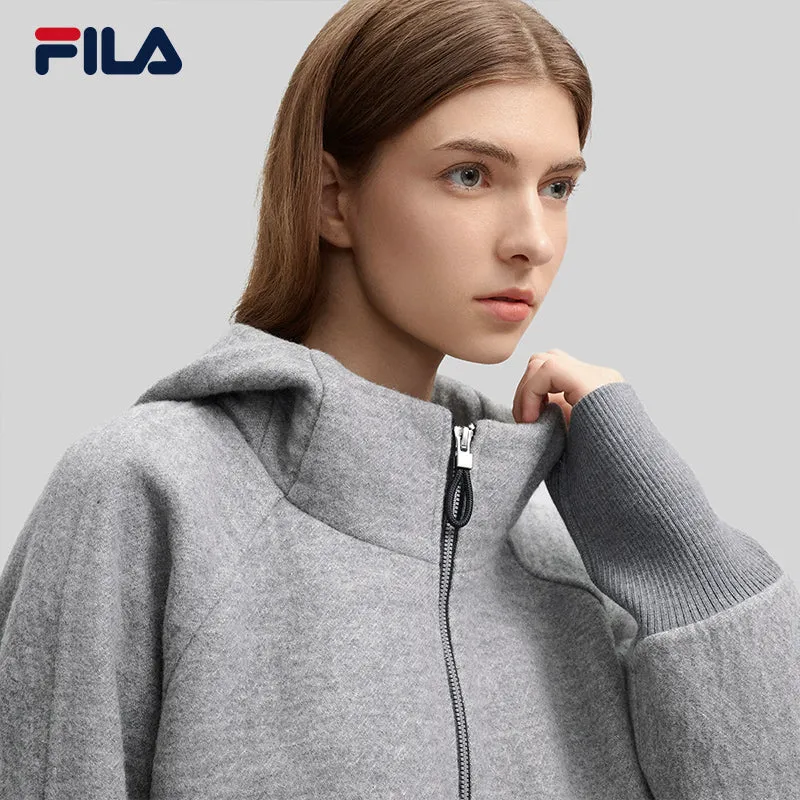 FILA CORE LIFESTYLE EMERALD GEOMETRIC SNOW Women Woolen Sweater (Grey)