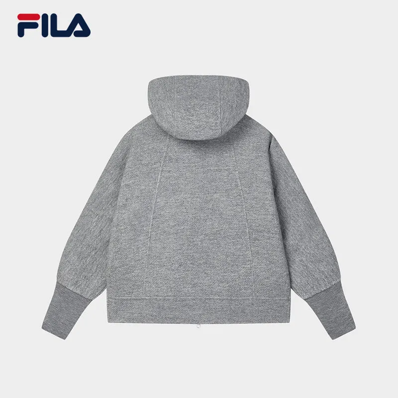 FILA CORE LIFESTYLE EMERALD GEOMETRIC SNOW Women Woolen Sweater (Grey)