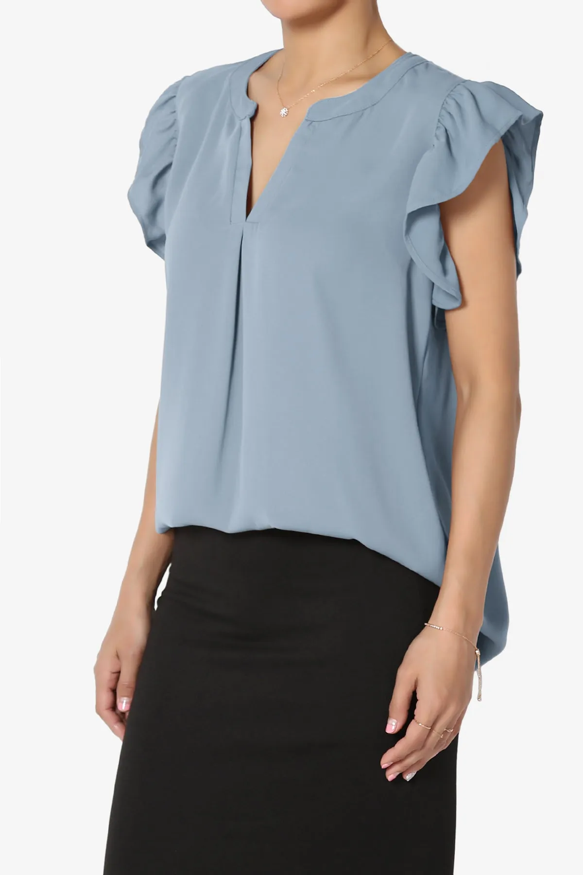 Flamin Ruffle Short Sleeve Blouse