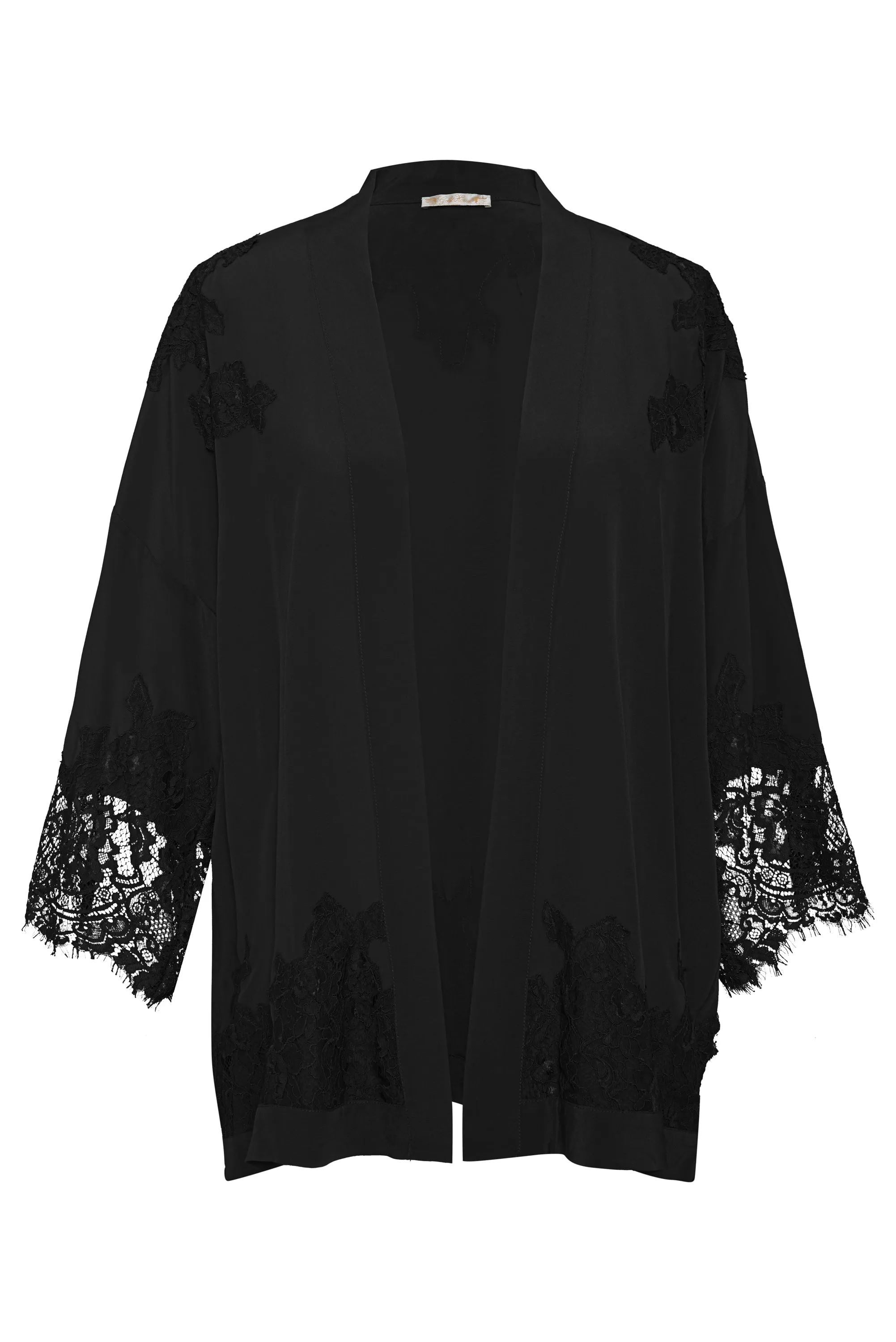 Flora Lace Robe Black