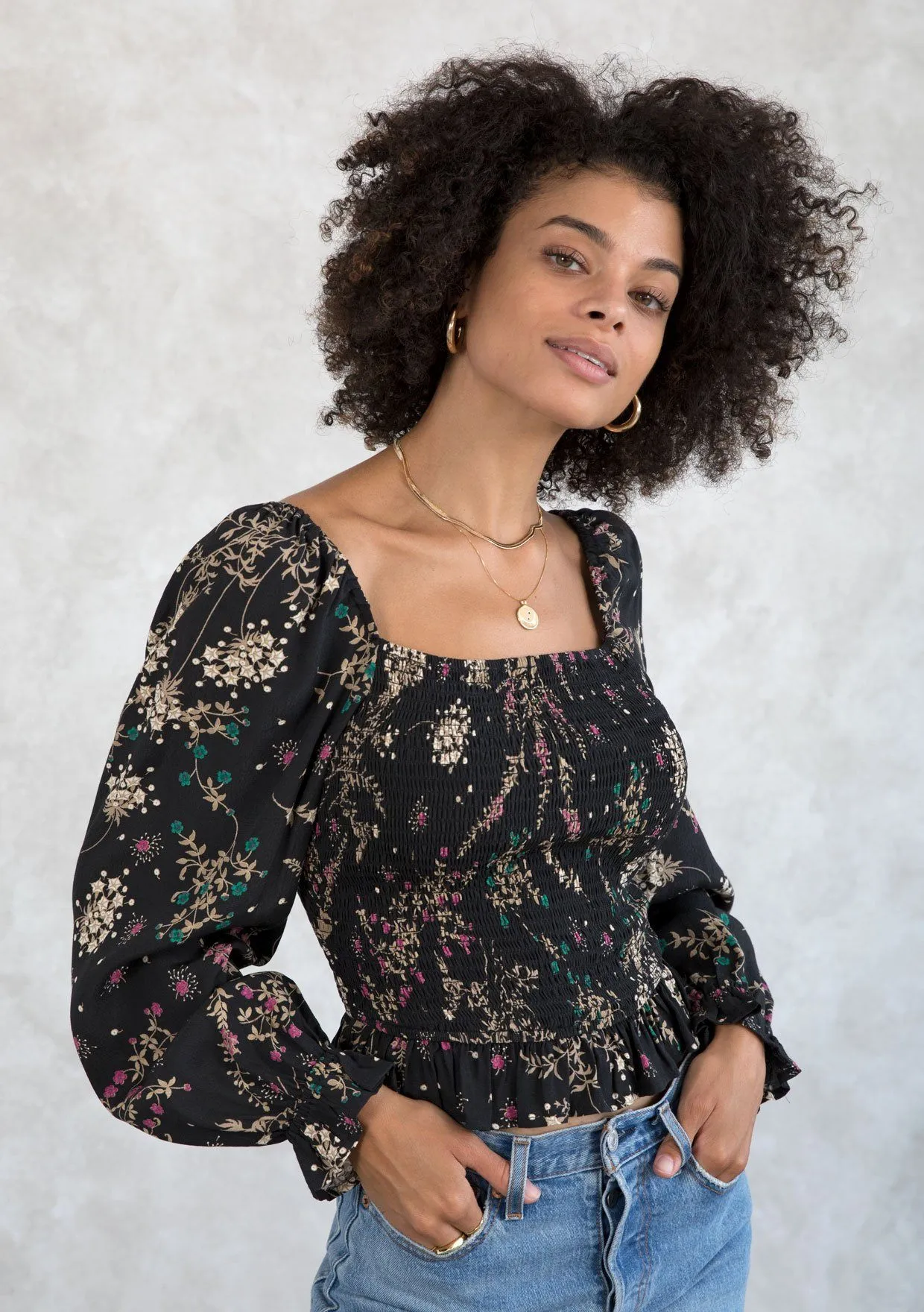 Foolish Hearts Smocked Top