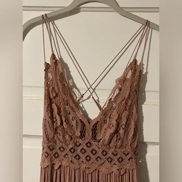 Free People Adella Maxi Dress - Mauve Pink - Size Medium