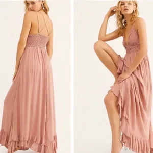 Free People Adella Maxi Dress - Mauve Pink - Size Medium