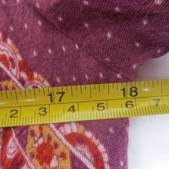 Free‎ People Bridget Dress Womens Medium Berry Floral Long Sleeve Ruffled Boho
