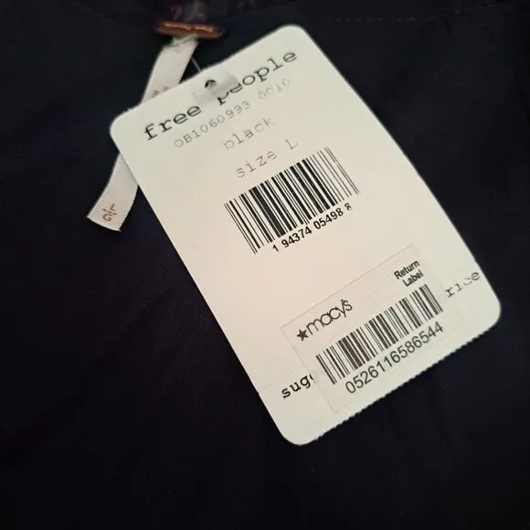 Free People Closer To The Heart Tiered Floral Women's Dress Black Multi Sz Large