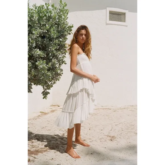 Free People Convertible Skirt Dress in Sea Glass Seafoam Light Blue Green