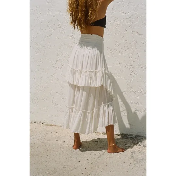 Free People Convertible Skirt Dress in Sea Glass Seafoam Light Blue Green