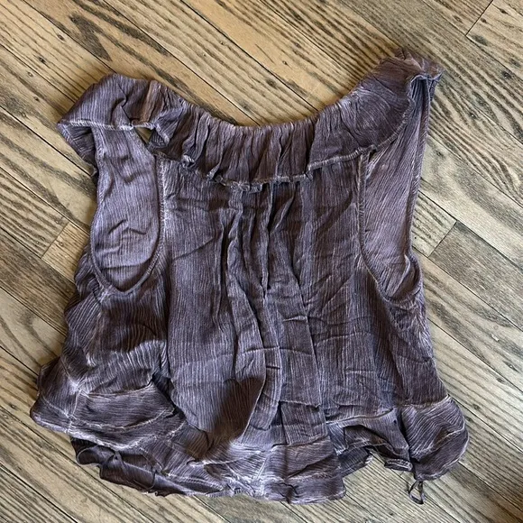 Free People If Only Set Boho Maxi Skirt Purple Tie Dye XS EUC
