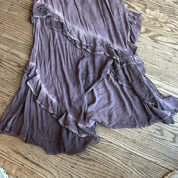 Free People If Only Set Boho Maxi Skirt Purple Tie Dye XS EUC