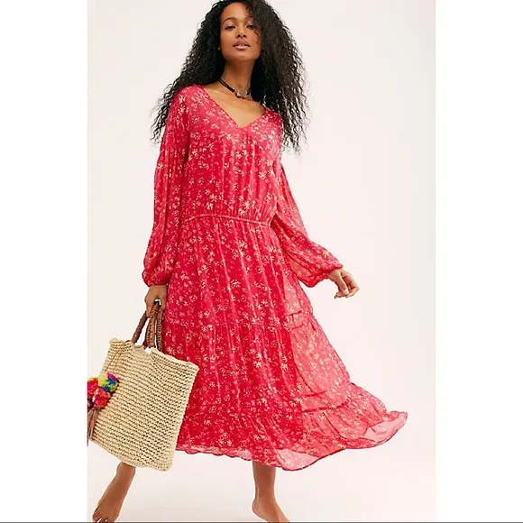 Free People Wallflower Midi Dress Size Small