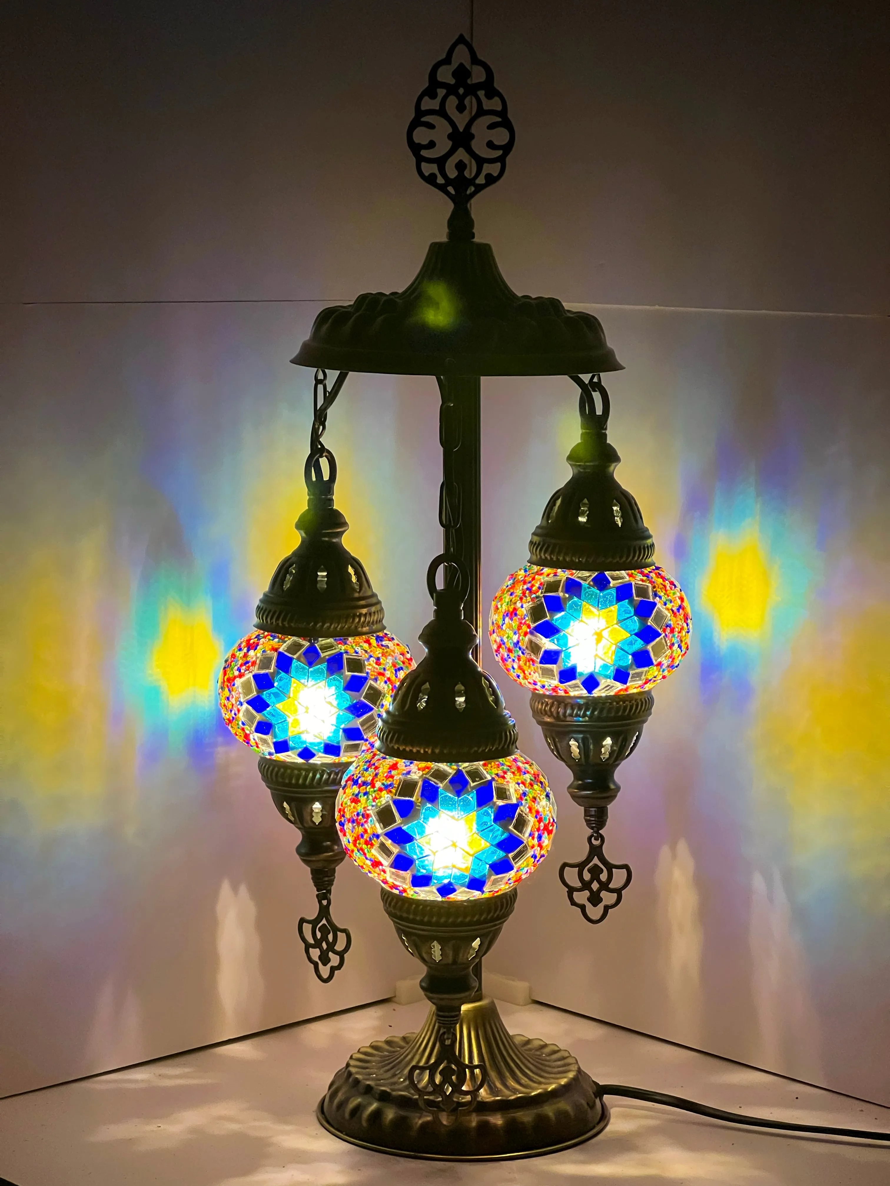 Galene Boho Handcrafted 3 Tiered Mosaic Table Lamp