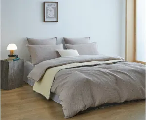 GIOIA CASA 100% Cotton REVERSABLE checkered waffle quilt cover set - NATURAL