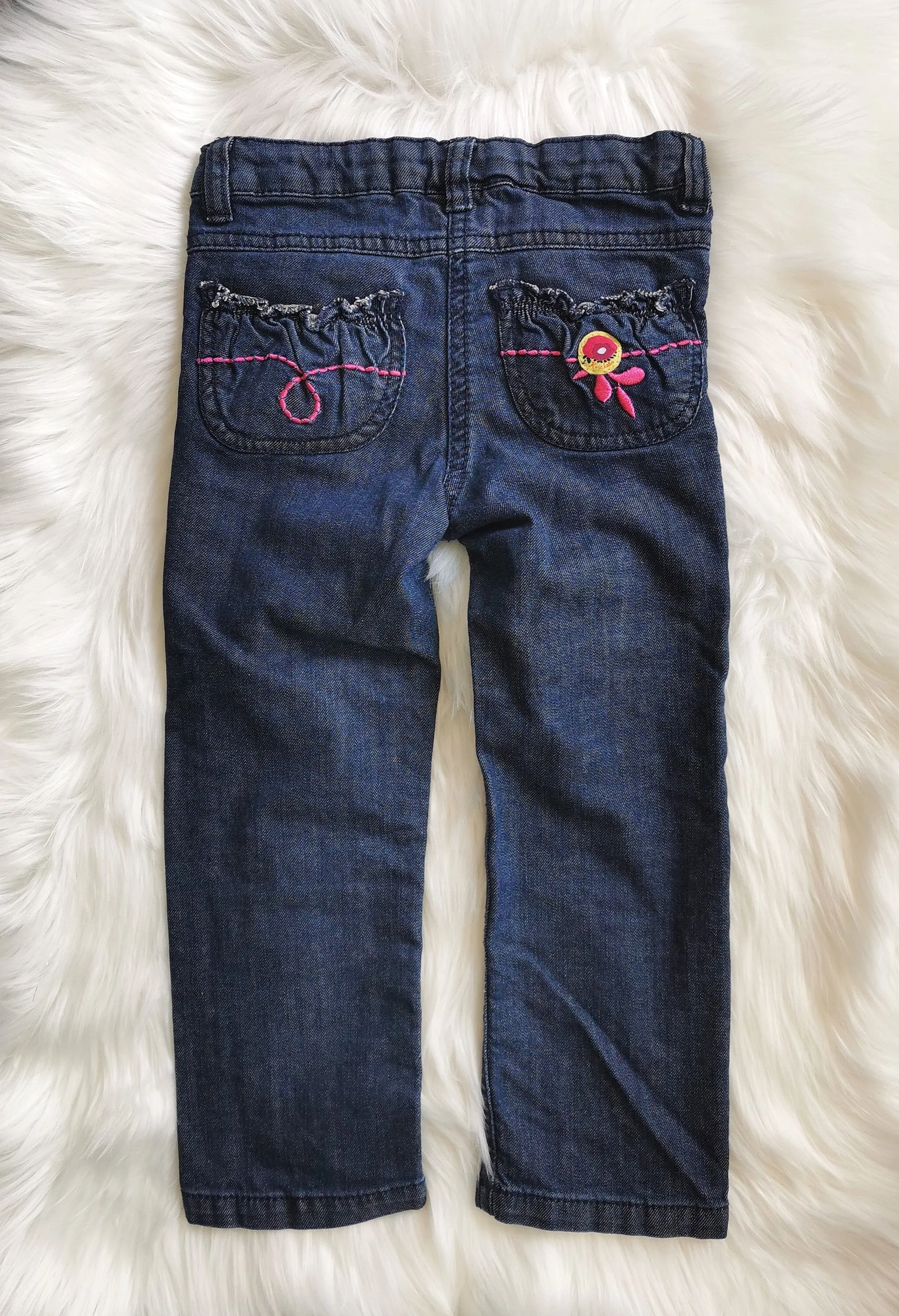 GIRL SIZE 3X / 4 YEARS - KRICKETS, Beautiful Dark, Soft & Comfortable Jeans EUC B47