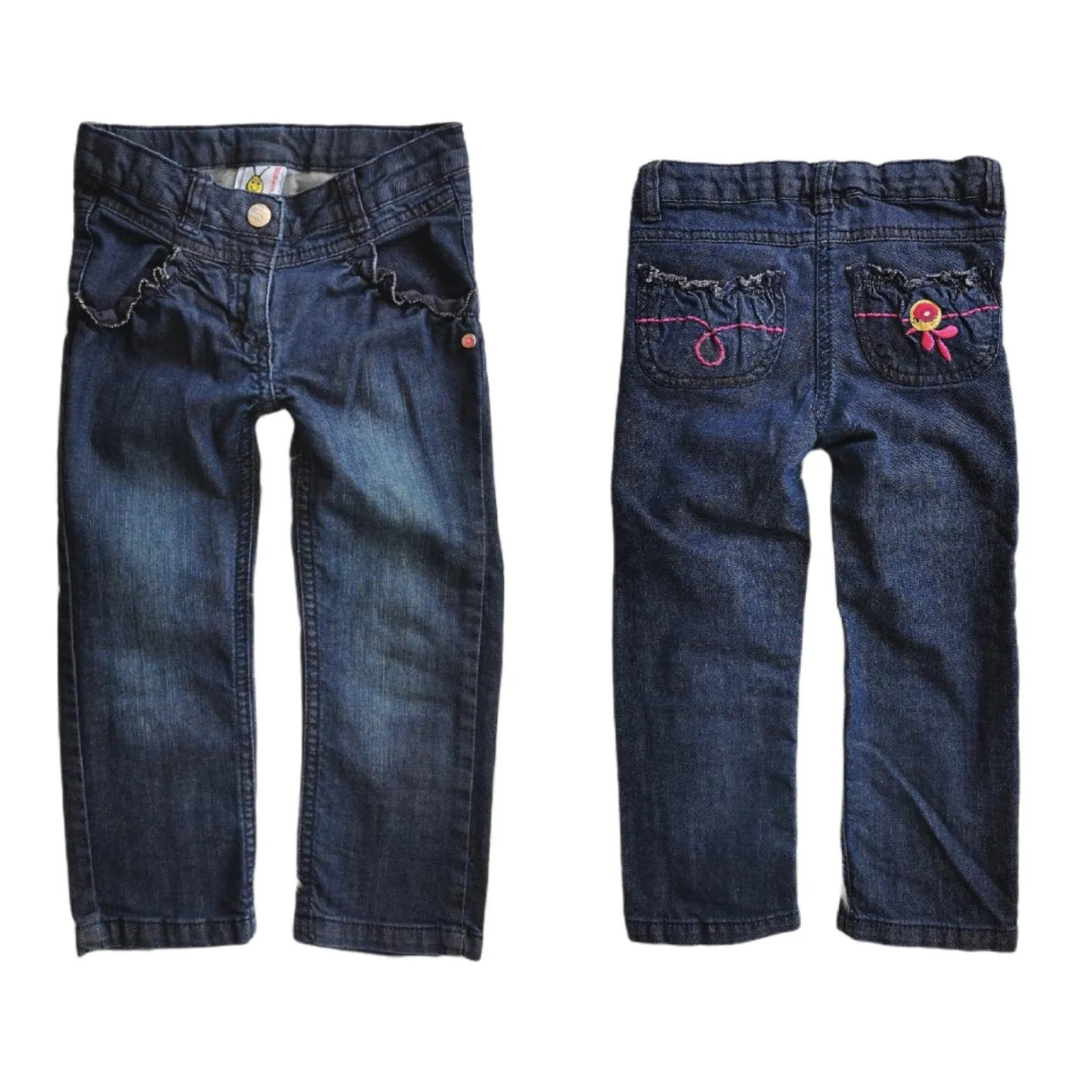 GIRL SIZE 3X / 4 YEARS - KRICKETS, Beautiful Dark, Soft & Comfortable Jeans EUC B47