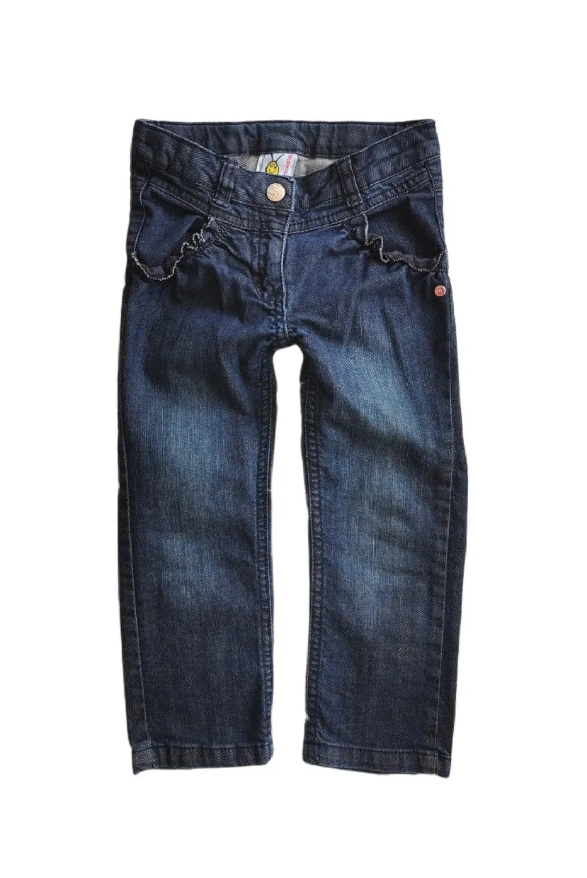 GIRL SIZE 3X / 4 YEARS - KRICKETS, Beautiful Dark, Soft & Comfortable Jeans EUC B47