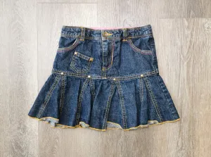 GIRL SIZE 4 YEARS - GENEVIEVE LAMERRE, Ruffled Denim Skirt EUC B51