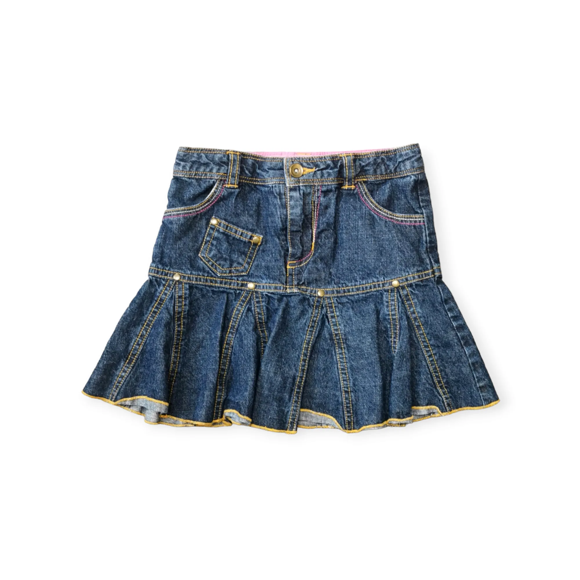 GIRL SIZE 4 YEARS - GENEVIEVE LAMERRE, Ruffled Denim Skirt EUC B51