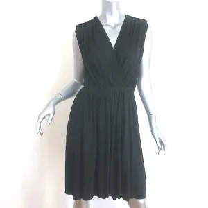 Givenchy Sleeveless Wrap Dress Black Pleated Jersey Size Small