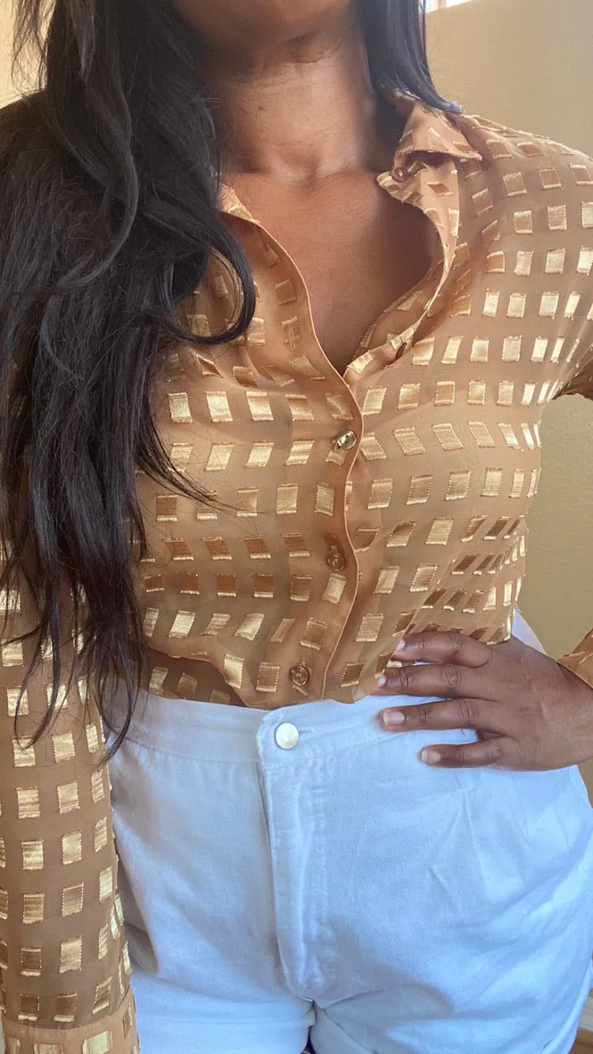 Gold Checkered Top