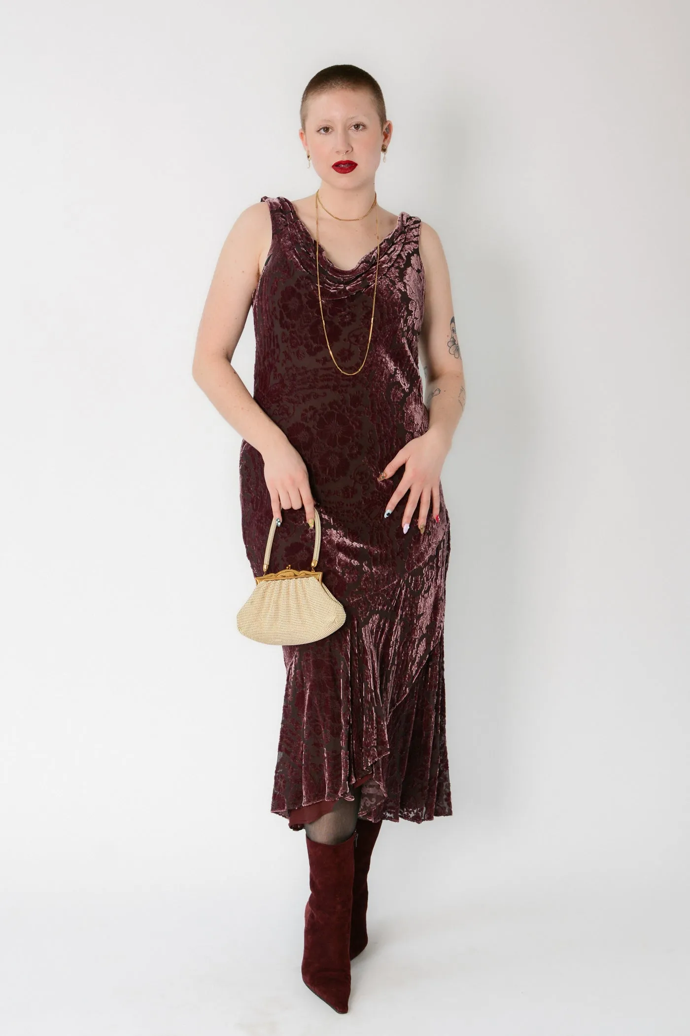 Gorgeous Plum Burnout Bias Maxi