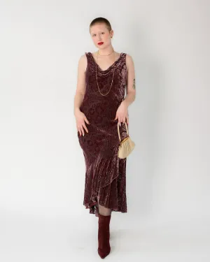 Gorgeous Plum Burnout Bias Maxi