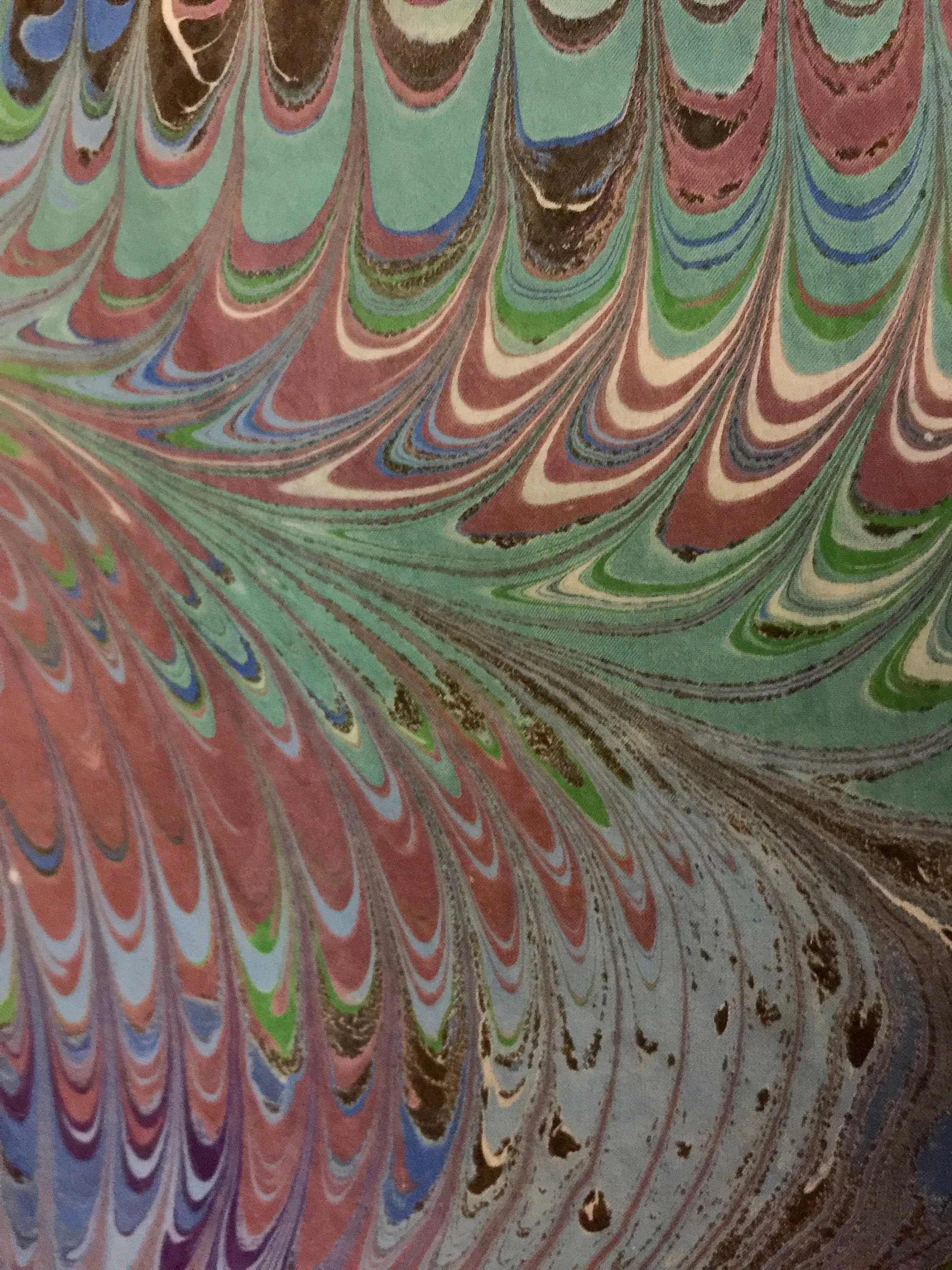 Green blue wine.  Habotai Silk 14x72”