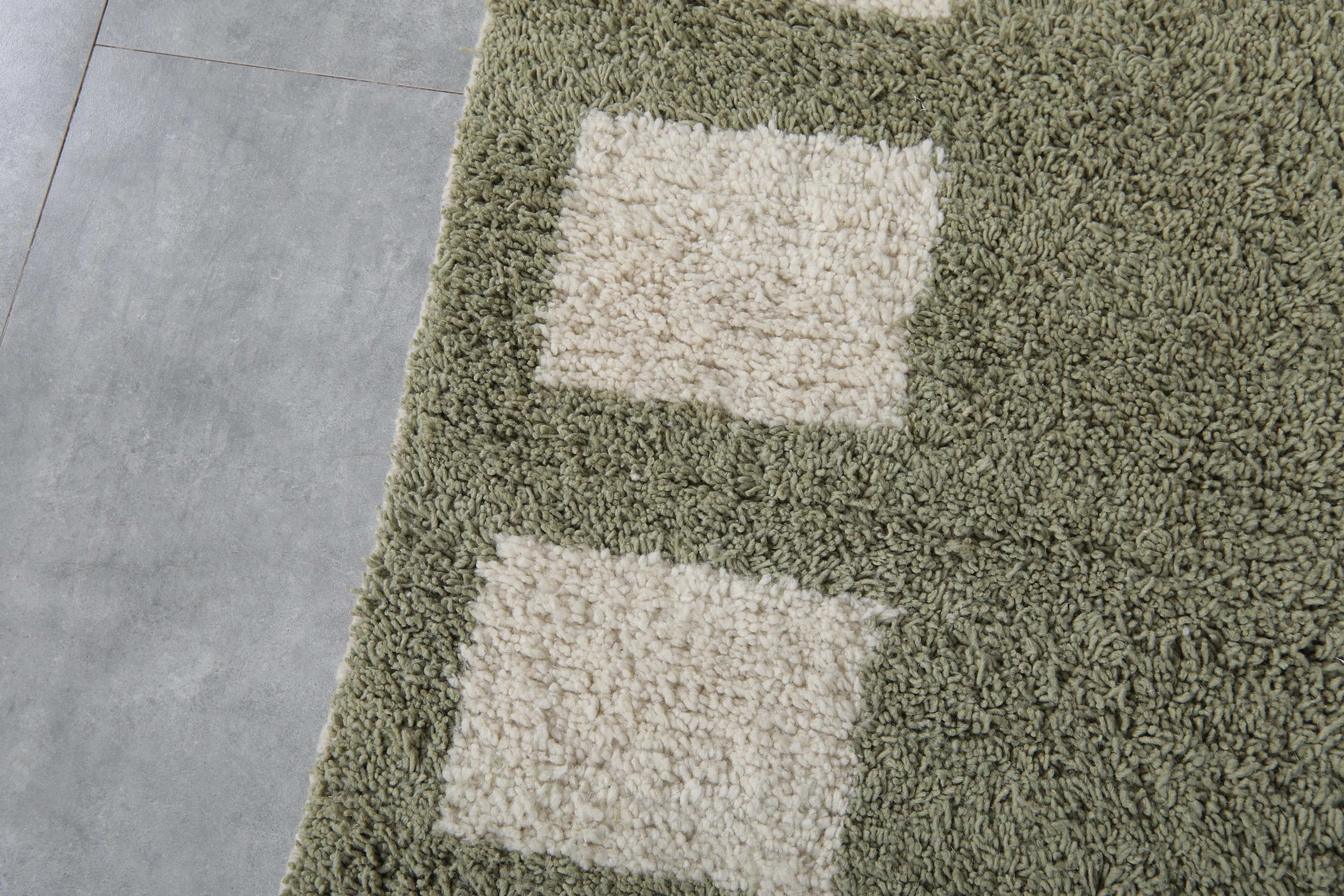 Green checkered rug - Moroccan rug - wool berber rug