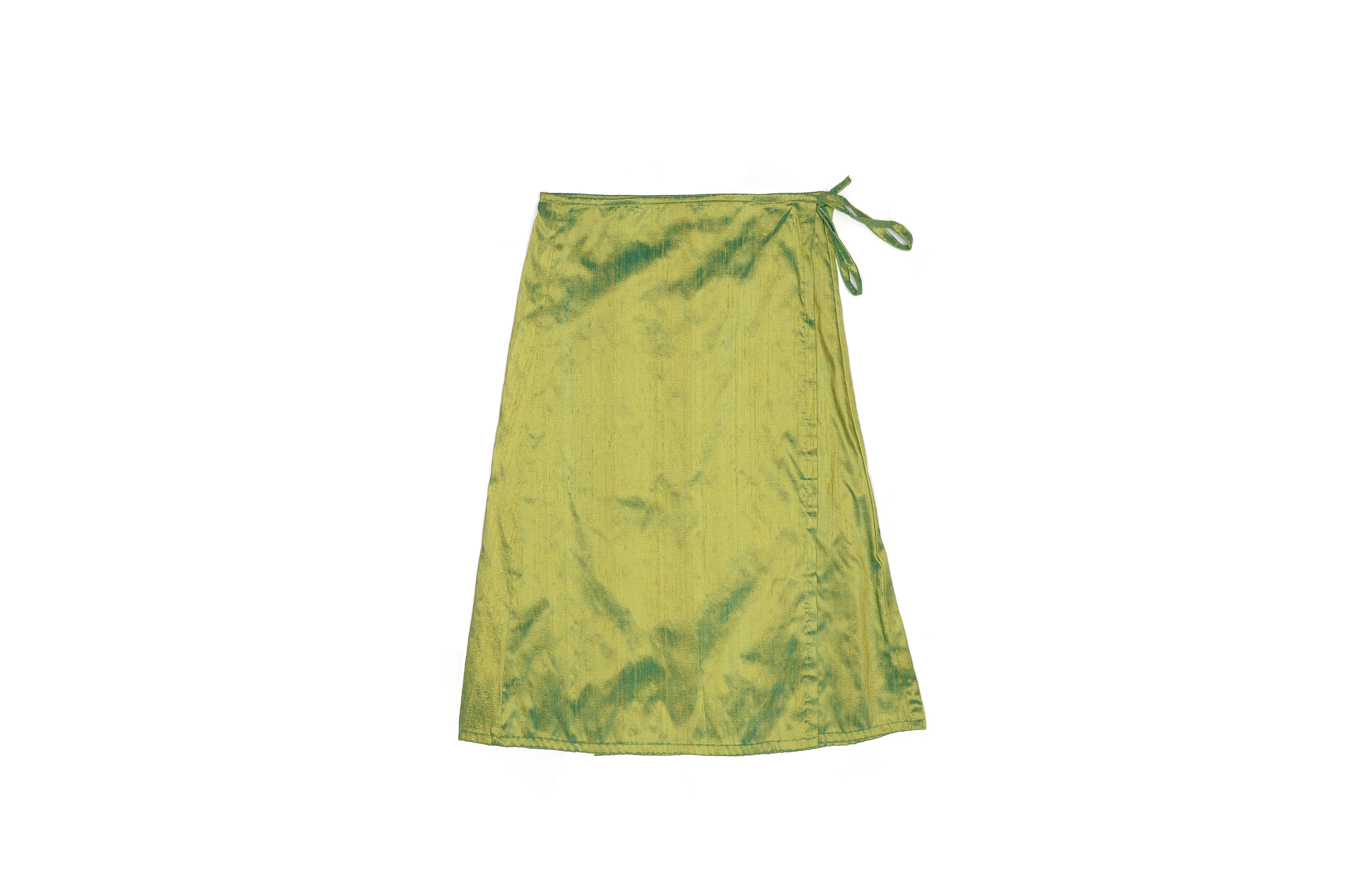 Green Silk Wrap Skirt