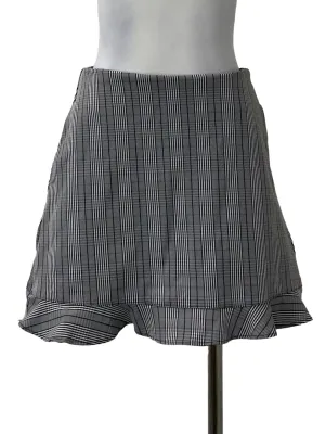 Grey Checkered Flutter Skirt