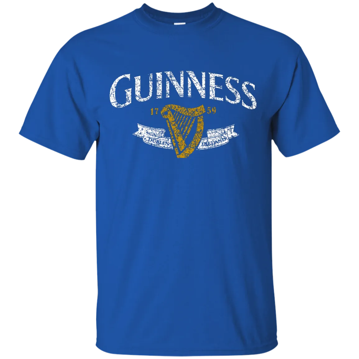 Guinness Beer T-Shirt Custom Designed White Text Worn Label Pattern