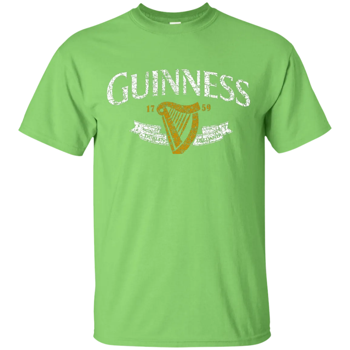 Guinness Beer T-Shirt Custom Designed White Text Worn Label Pattern