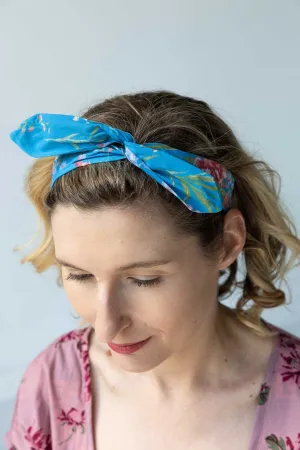 Hair wrap in Delphinium *organic cotton