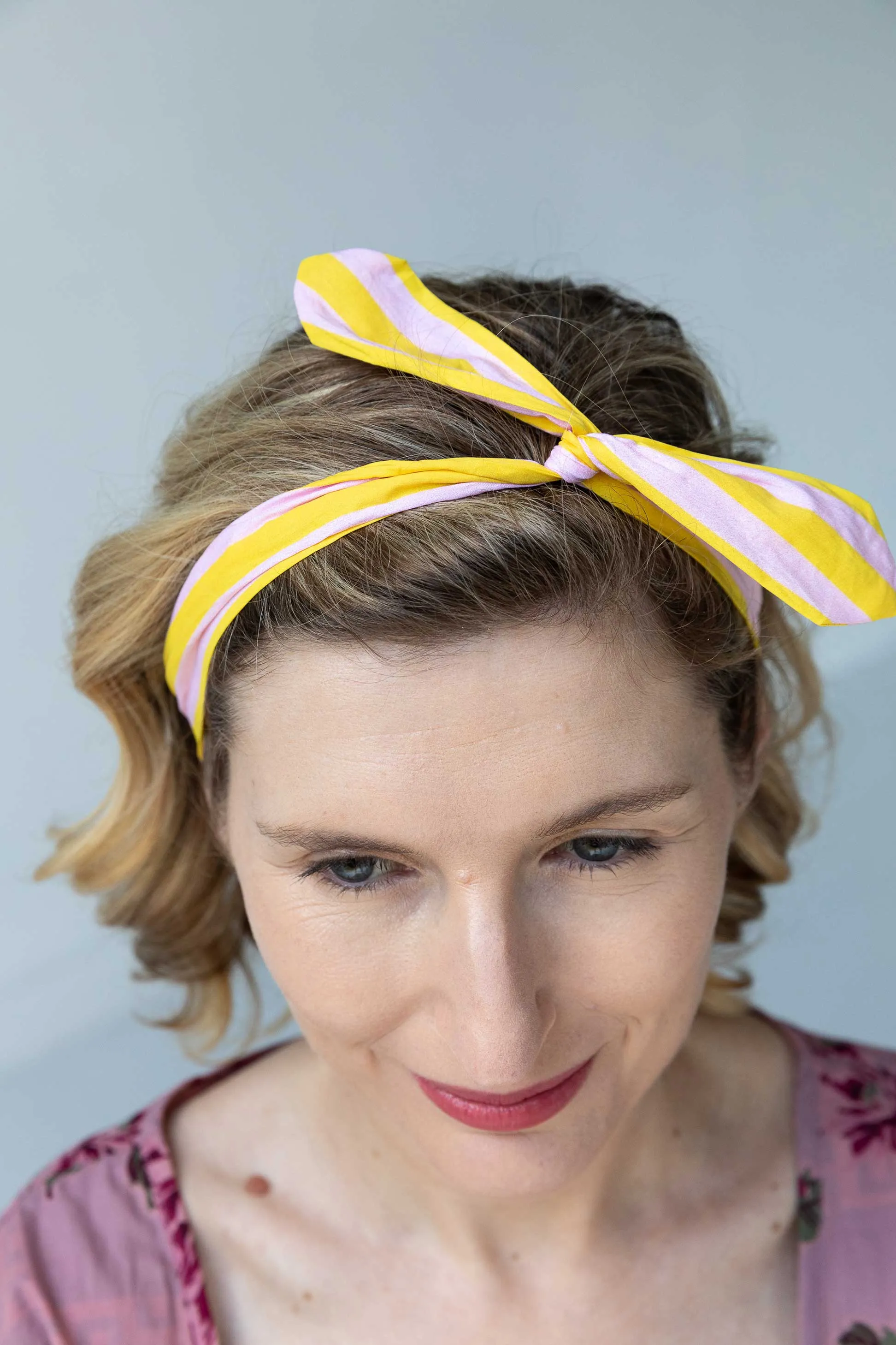 Hair Wrap in Yellow Stripe *organic cotton
