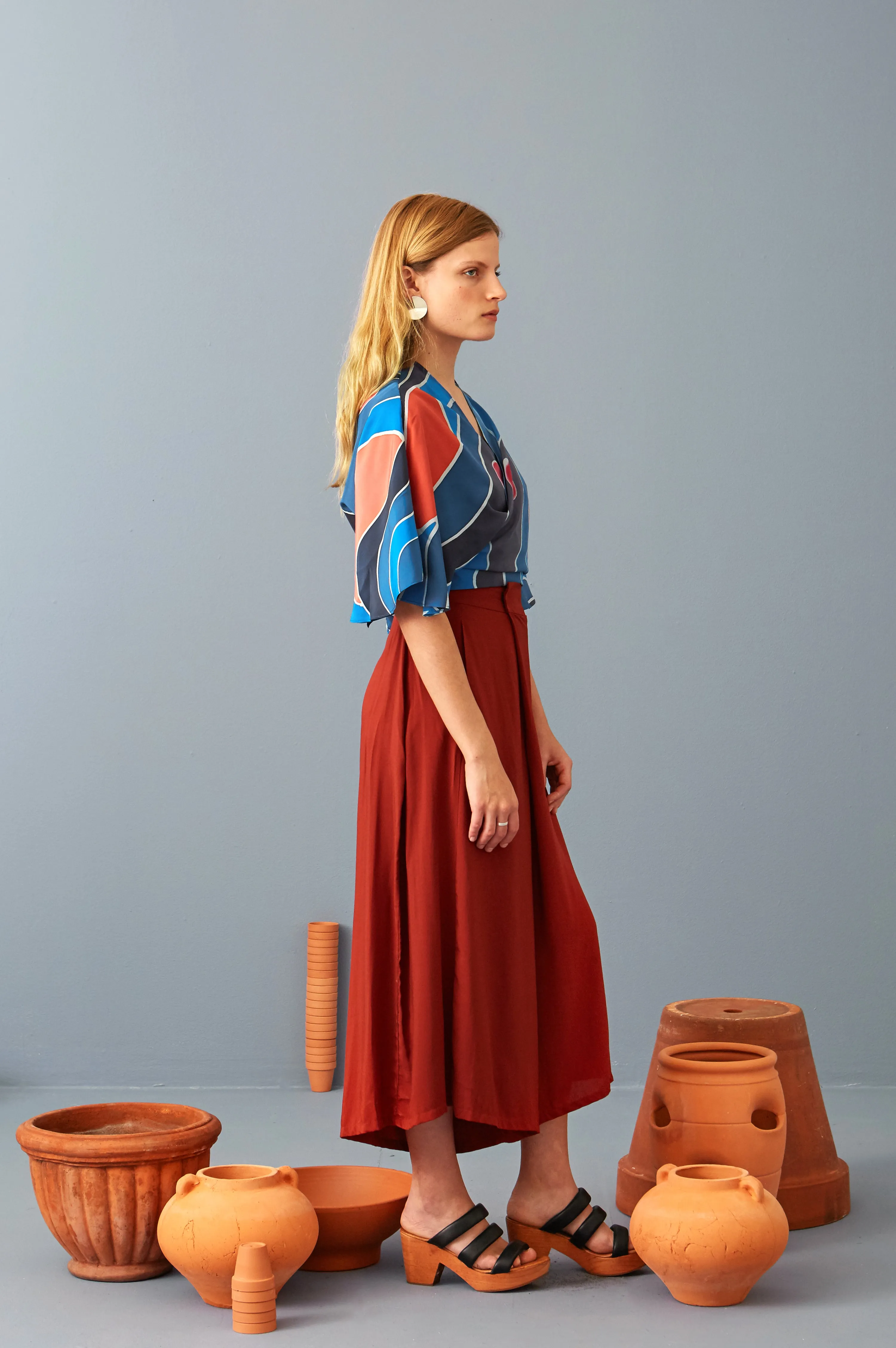 Hand Painted Valentina Wrap Top - Saturn Moons