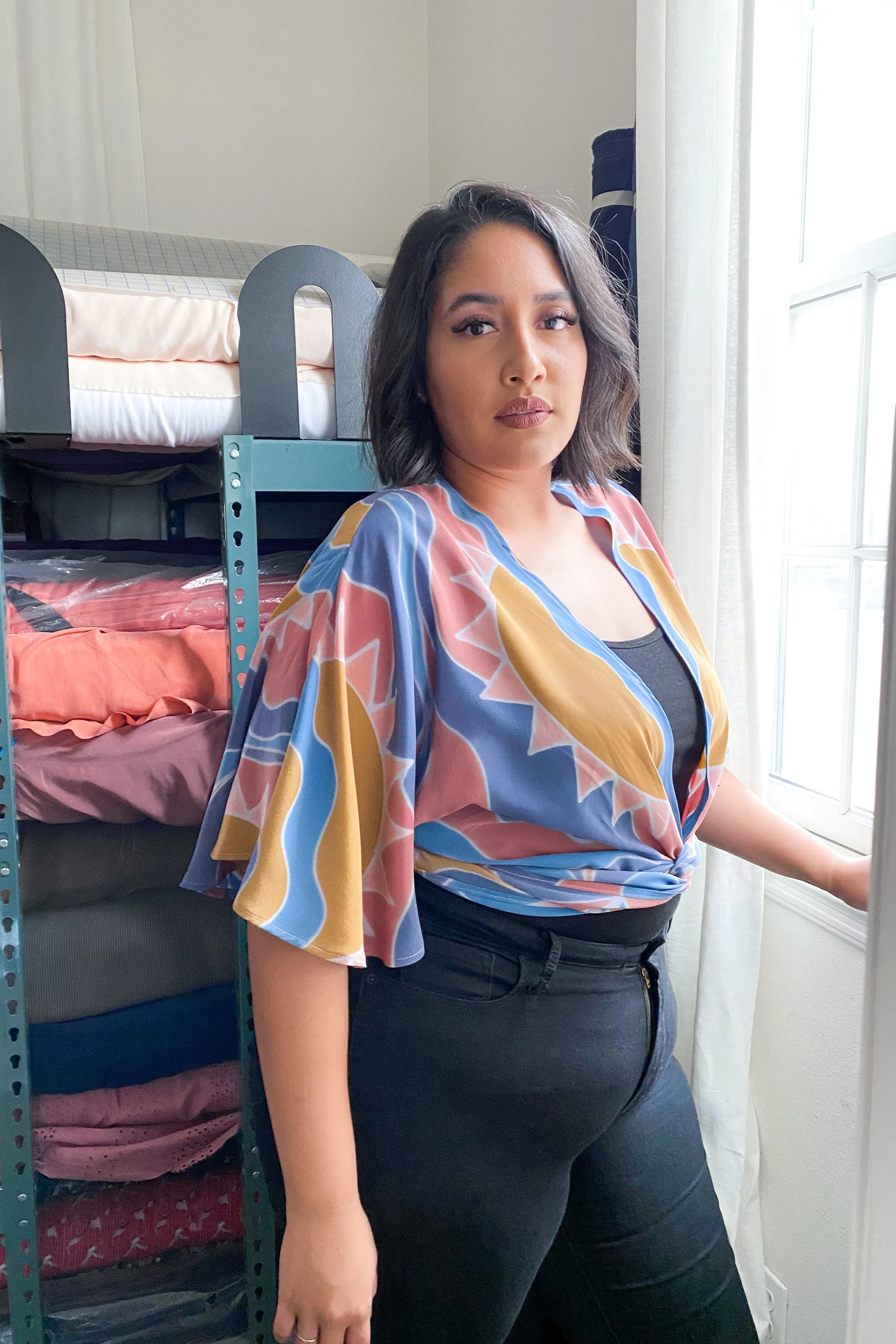 Hand Painted Valentina Wrap Top