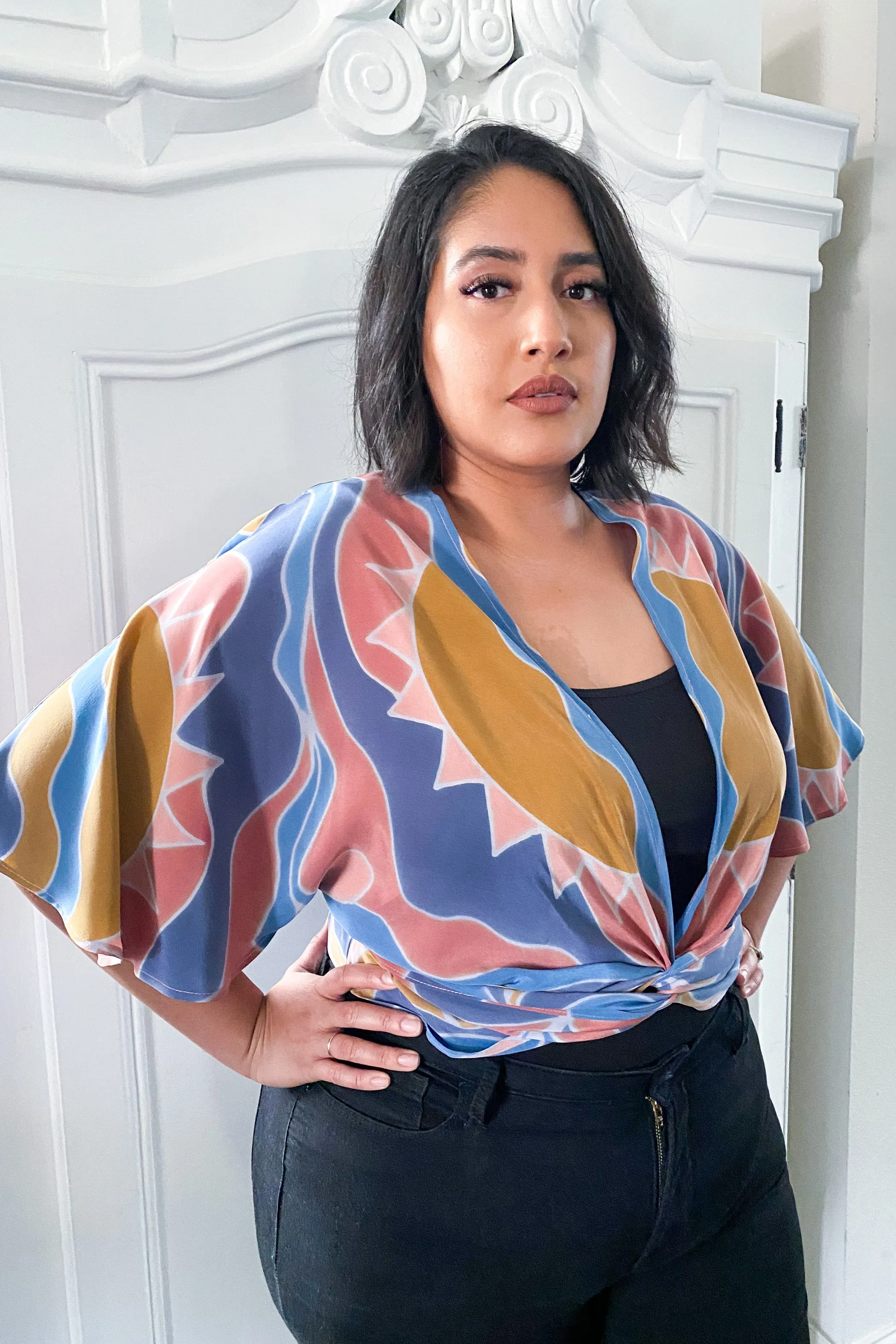 Hand Painted Valentina Wrap Top