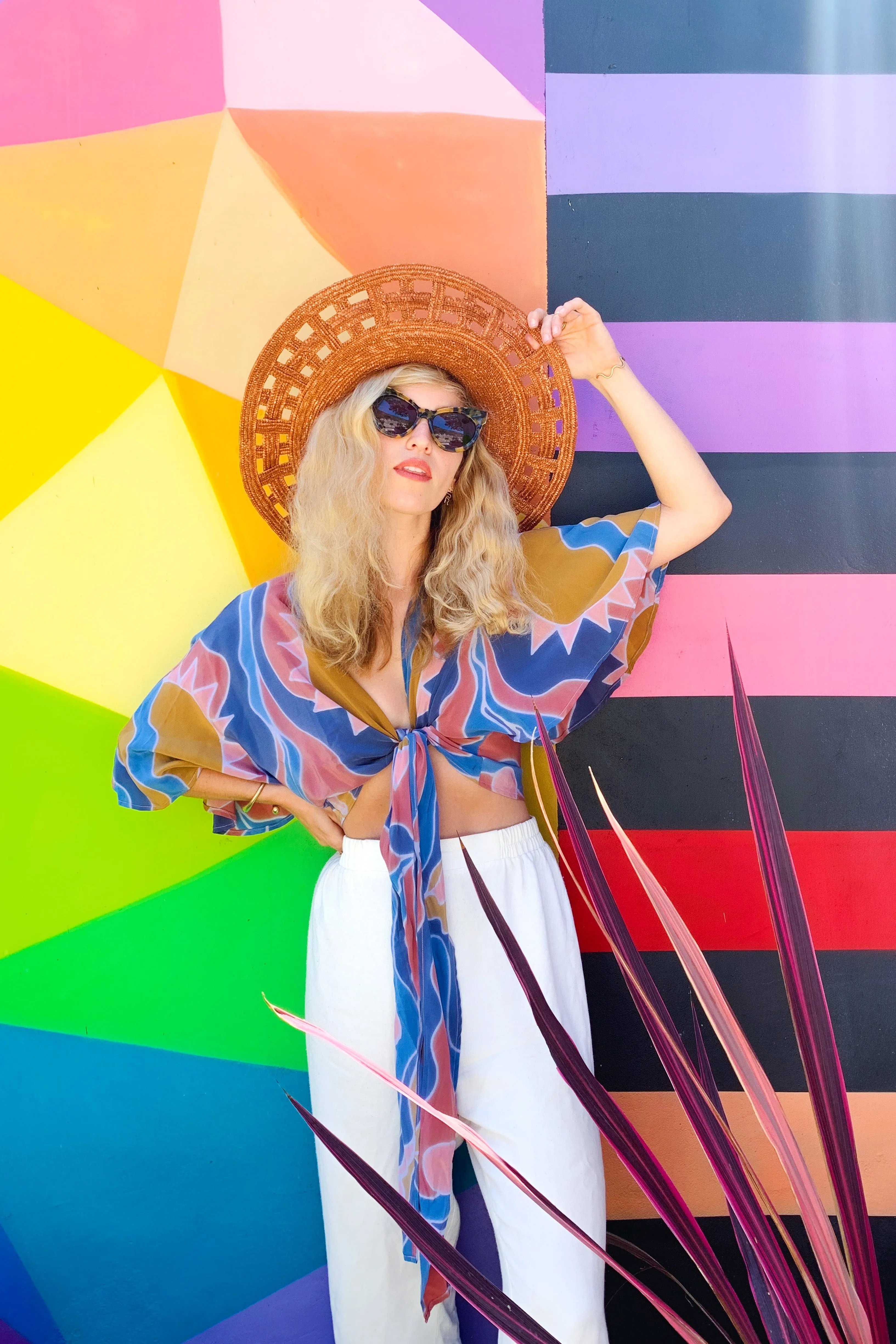 Hand Painted Valentina Wrap Top