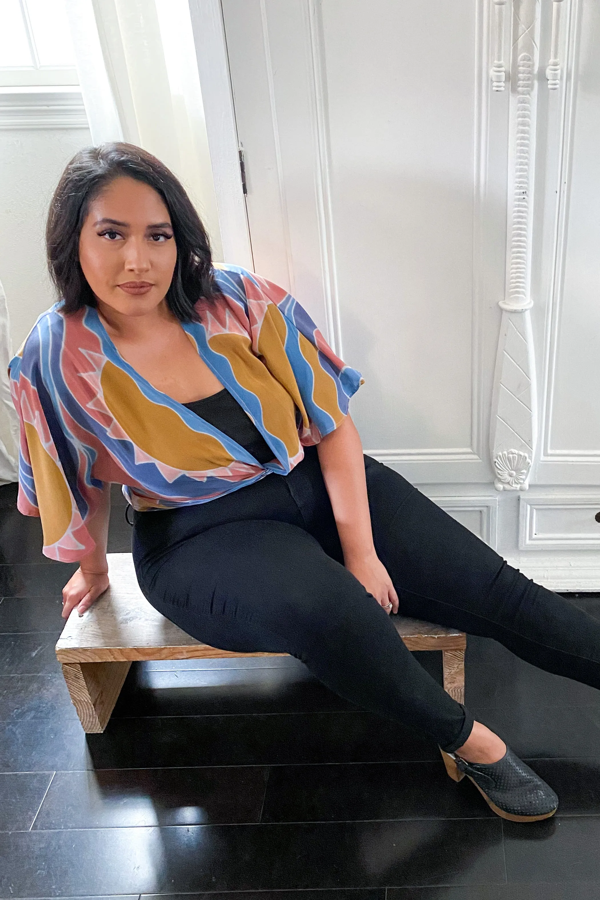 Hand Painted Valentina Wrap Top