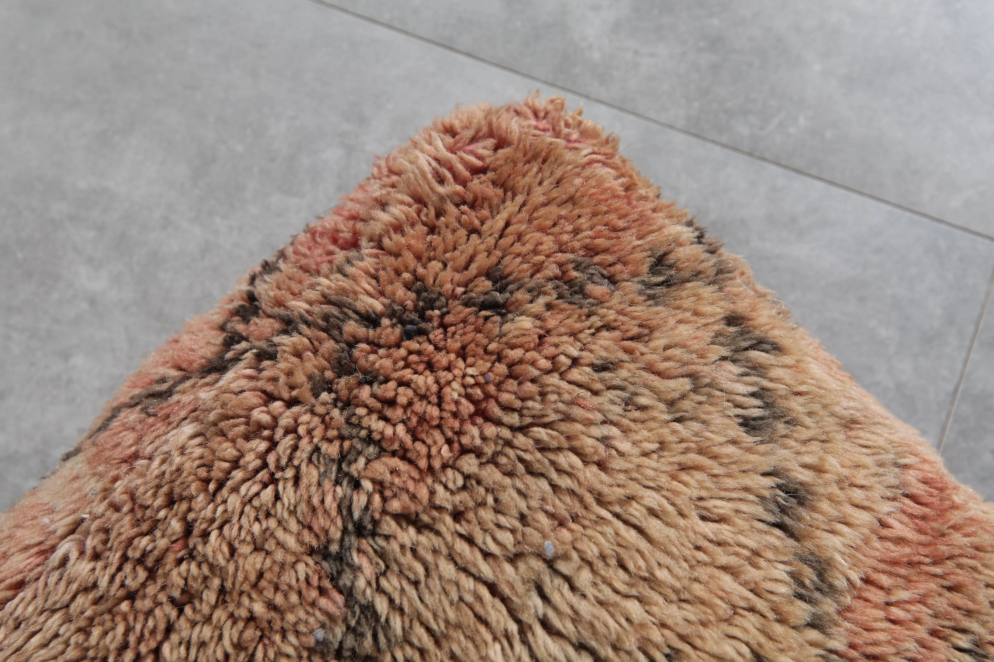 Handmade Moroccan Pouf - Vintage Shag Rug Ottoman