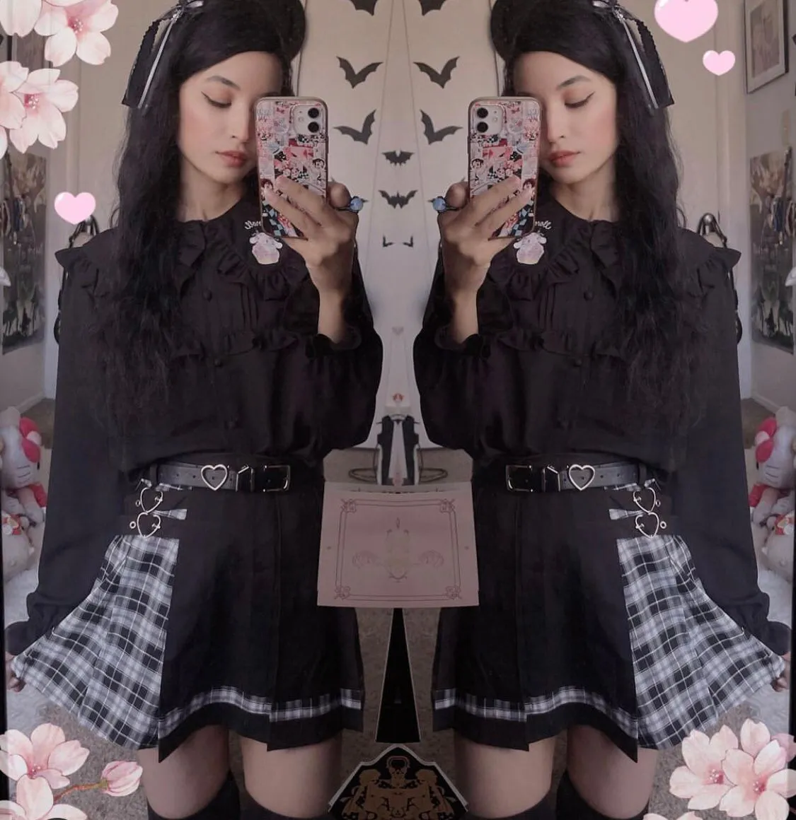 harajuku plaid skirt  KF30374