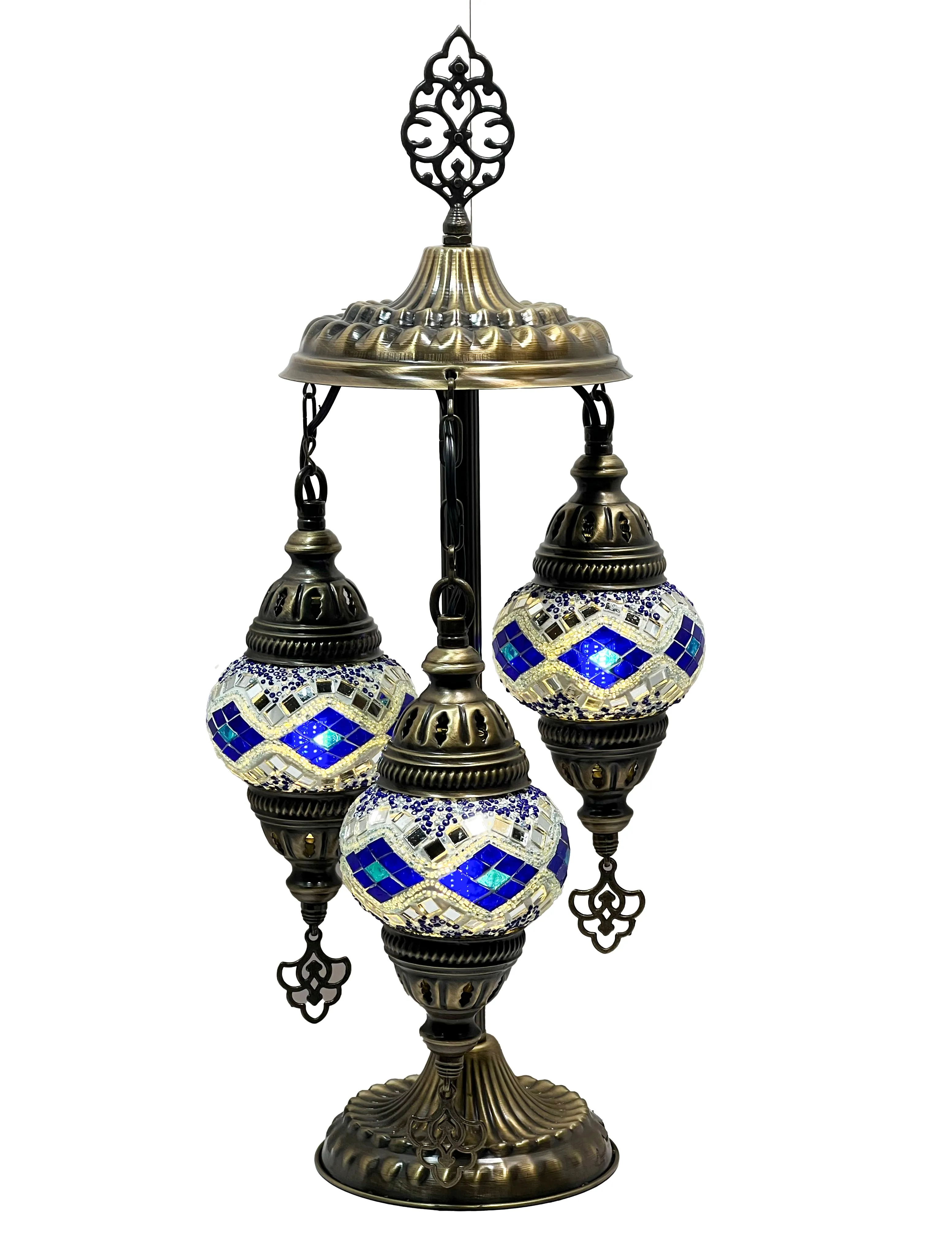 Helios Boho Handcrafted 3 Tiered Mosaic Table Lamp